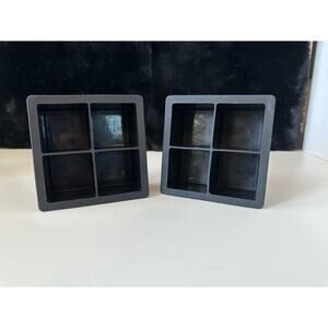 Ice Cube Trays Silicone, Square X-Large  Cocktails & Bourbon -Easy Release set/2